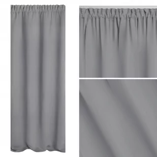 Zasłona 140 x 270 Blackout Taśma Hold Szary - Zasłony - miniaturka - grafika 1
