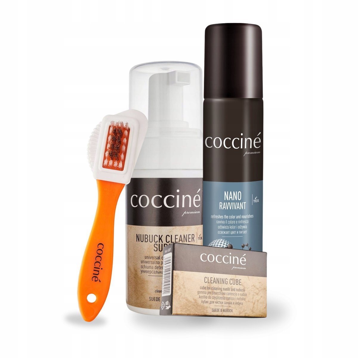 Pianka Cleaner Renowator Bezbarwny do Butów Gumka Szczoteczka Zestaw 4w1