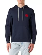 Bluzy męskie - HUGO Męska bluza z kapturem z logo LOUNGEW, ciemnoniebieska405, S, Dark Blue405, S - miniaturka - grafika 1