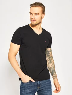 Koszulki męskie - Tommy Hilfiger T-Shirt MW0MW02045 Czarny Slim Fit - grafika 1