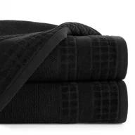 Ręczniki - Czarny ręcznik bordiura w krateczkę CUBA 70x140 EUROFIRANY - miniaturka - grafika 1