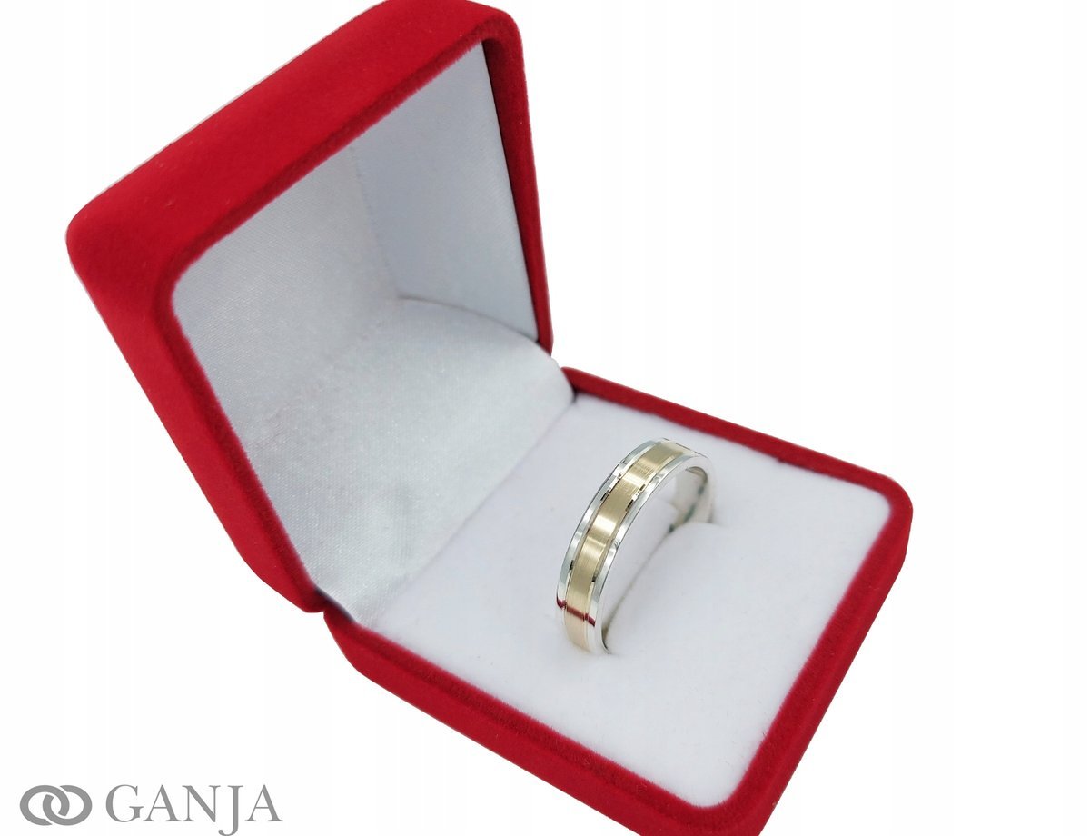 Obrączka złota 333 srebrna 925 ŚLUB GK12 szer.5 mm