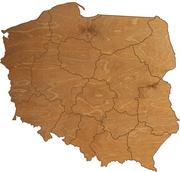 Dekoracje domu - Dekoracja drewniana na ścianę Mapa Polski z województwami - miniaturka - grafika 1