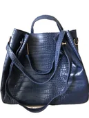 Torebki damskie - CZTEROELEMENTOWY ZESTAW TOREBEK SZOPERKA LISTONOSZKA KLUCZNIK WIZYTOWNIK GRANATOWA - miniaturka - grafika 1