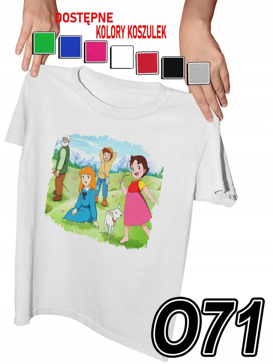 Koszulka Dziecięca Z Nadrukiem Heidi Bajki Różne Wzory - M 134-140