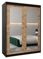 Szafy - Szafa przesuwna Garderoba PROMO T3 150 gł. 62 czarny/artisan - miniaturka - grafika 1