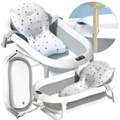 Wanienki dla dzieci - Wanienka składana dla dzieci silikonowa z termometrem dziecięca z poduszką - miniaturka - grafika 1