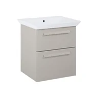 Szafki łazienkowe - Szafka pod umywalkę wisząca Ness 51.6x46x59 cm beżowa Sensea - miniaturka - grafika 1