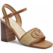 Sandały damskie - Guess Sandały na słupku GRATO | z dodatkiem skóry - miniaturka - grafika 1