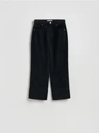 Spodnie damskie - Reserved - Jeansy straight z przeszyciami - czarny - miniaturka - grafika 1