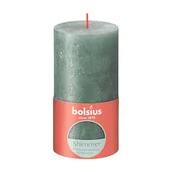 Świece - Świeca pieńkowa rustic Shimmer 130/68 lazurowa - miniaturka - grafika 1