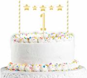 Urodziny dziecka - Zestaw dekoracji tortu na roczek - 2 szt. - miniaturka - grafika 1