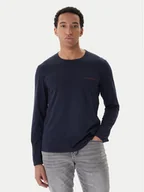 Koszulki męskie - Emporio Armani Underwear Longsleeve EM000382 AF10800 UB102 Granatowy Slim Fit - miniaturka - grafika 1