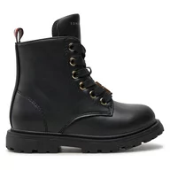 Buty dla dziewczynek - Botki Tommy Hilfiger T1A5-33561-1351999 M Czarny - miniaturka - grafika 1