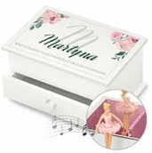 Pozytywki dla dzieci - Szkatułka na biżuterię z pozytywką i szufladką z nadrukiem dla niej na 18 urodziny - miniaturka - grafika 1