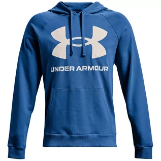 Bluzy męskie - Under Armour Rival Fleece Big Logo Hoodie 1357093-474 Męska Bluza Niebieska - grafika 1