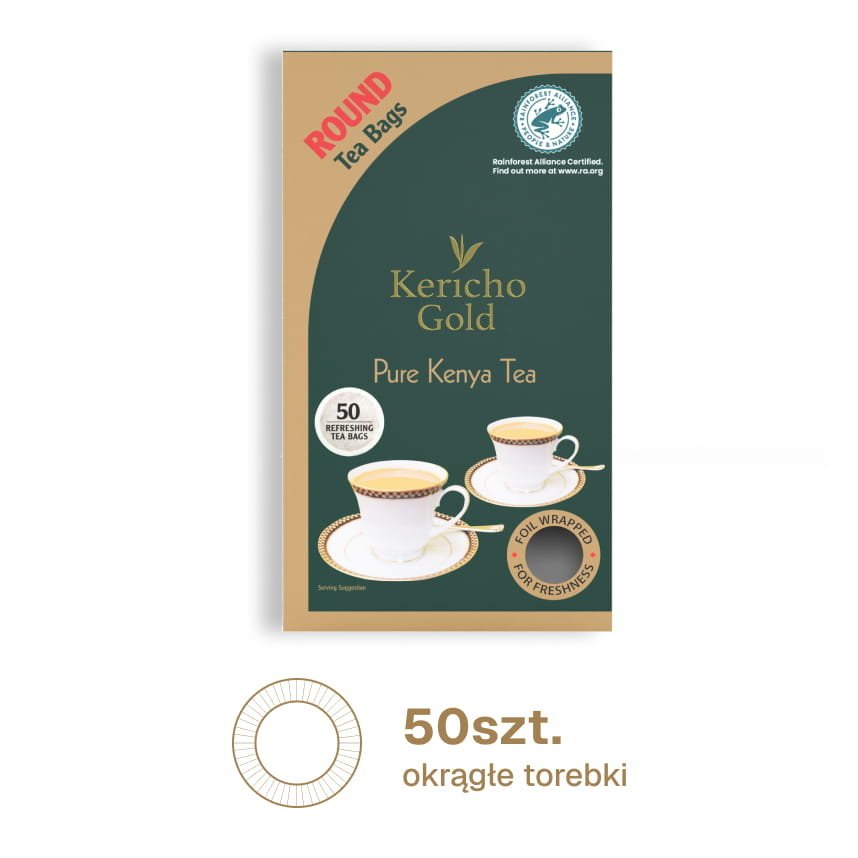 Herbata czarna Kericho Gold klasyczna 50 sztuk okrągłe torebki Premium