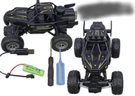 Zabawki zdalnie sterowane - Samochód Zdalnie Sterowany METAL BLACK generator pary DYMIĄCY DYMI autko auto czarny 19x13x13 - miniaturka - grafika 1