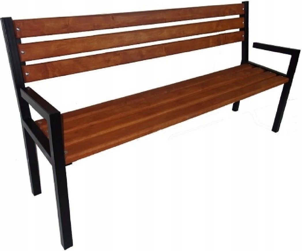 Ławka ogrodowa Karstal ławka stalowa ławka parkowa ławka ogrodowa meble ogrodowe drewniane oparcie Hamburg 9544