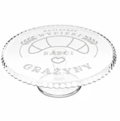 Tace i patery - Patera szklana do ciasta z grawerem dla babci piekarza - miniaturka - grafika 1
