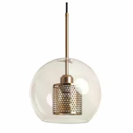 Lampy sufitowe - Szklana lampa wisząca Nobile ABR-ZON2-E27 Abruzzo kula złoty przezroczysty - miniaturka - grafika 1