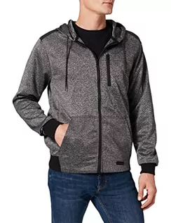 Bluzy męskie - Southpole męska bluza z kapturem Marled Tech Fleece Full Zip Hoody, czarny, l - grafika 1