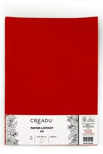 Papier listowy, A4, czerwony, Creadu - Scrapbooking - miniaturka - grafika 1