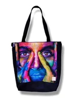 Torby i wózki na zakupy - Torba shopper torba wodoodporna torba na ramię twarz - miniaturka - grafika 1