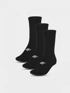 Skarpetki damskie - Damskie skarpetki basic (3-pack) 4F 4FWMM00USOCF279 - czarne - miniaturka - grafika 1