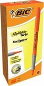 Zakreślacze - Zakreślacz Highlighter Grip pomarańcz 12szt Bic - miniaturka - grafika 1