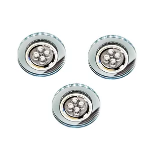 Candellux Zestaw Trzech Opraw Ss-23 Ch/Tr+Wh Gu10 50W+Led Smd 230V Biały 2,1W Chrom Opr Strop Stała Okrągła Szkło Transparentne 99-54777 - Lampy pozostałe - miniaturka - grafika 1