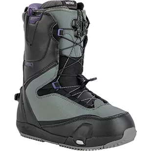 Nitro Damskie deski snowboardowe CAVE TLS '23 Step ON All Mountain Freestyle Freeride system szybkiego sznurowania Boot Snowboardboot, Black Charcoal, MP 26,0 // EU 40 // US 8,5 - Buty snowboardowe - miniaturka - grafika 1