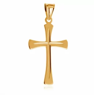 Murrano Srebrny Krzyżyk 925 Złocony Classico Grawer YZ-078 - Biżuteria religijna - miniaturka - grafika 1