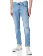 Spodenki męskie - HUGO Męskie spodnie jeansowe 734, turkusowe/aqua445, 35 W/34 L - miniaturka - grafika 1