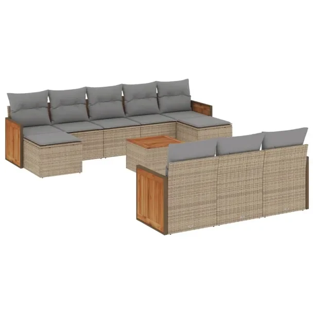 Zestaw mebli ogrodowych modułowych beżowy rattan PE 55 x 62 x 69 cm