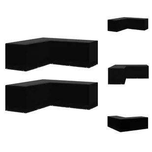 vidaXL Pokrowce na meble ogrodowe 2 szt. L-kształt 12 oczek 250x250x90 cm - Pokrowce na meble ogrodowe - Pokrowce na meble ogrodowe - miniaturka - grafika 1