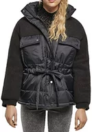 Kurtki damskie - Urban Classics Damska kurtka Sherpa Mix Puffer Jacket, kurtka puchowa dla kobiet ze stójką, kurtka zimowa dostępna w 3 wariantach kolorystycznych, rozmiary XS - 5XL, czarny, S - miniaturka - grafika 1