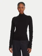 Swetry damskie - LOLA CASADEMUNT Golf LF2515007 Czarny Regular Fit - miniaturka - grafika 1