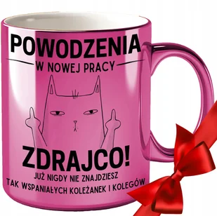 KUBEK NA POŻEGNANIE ODEJŚCIE KOLEŻANKI Z PRACY BIURA GRAWER ZŁOTY RÓŻOWY - Kubki - miniaturka - grafika 1