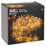 Oświetlenie świąteczne - Lampki 1440 LED 14,4 metra LAMPKI LED RYŻ światło ciepłe gęste na prąd IP44 - miniaturka - grafika 1