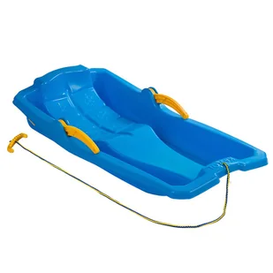 SANKI ślizg zjazdowy ŚLIZGACZ plastikowe MOCNE POLSKIE z oparciem + HAMULCE - Sanki i ślizgacze - miniaturka - grafika 1