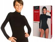 Swetry damskie - ﻿Gatta bezszwowy Półgolf z długim rękawem czarny XL - miniaturka - grafika 1