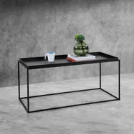 Ławy i stoliki kawowe - Stolik kawowy 47cm x 100cm x 50cm stolik boczny industrialny design stolik sofa z metalową ramą stolik do salonu czarny [en.casa] - miniaturka - grafika 1