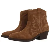 Botki damskie - GIOSEPPO Botki kowbojskie z obcasem ze skóry dwoina LENZING, taupe, 38 EU - miniaturka - grafika 1