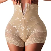 Majtki damskie - Modelujące majtki z wysokim stanem - Beżowy M - miniaturka - grafika 1