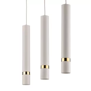 Lampa wisząca Rondo biała/złota, 3-punktowa długa - Lampy sufitowe - miniaturka - grafika 3