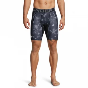 Męskie legginsy krótkie treningowe Under Armour UA Hg Armour Prtd Comp Sts - szare - UNDER ARMOUR - Spodnie sportowe męskie - miniaturka - grafika 1