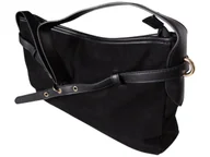 Torebki damskie - Torebka Damska Zamszowa, Modna Miejska Torba Shopper Na Ramię, Czarny - miniaturka - grafika 1