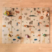 Maty edukacyjne - MATA DO ZABAWY NUBY REVERSIBLE BABY PLAY MAT SAFARI 150x200 CM - miniaturka - grafika 1