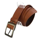 Paski - Pasek Damski Skórzany Gładki COMPLEX (PL) 40 mm BRĄZOWY Szeroki - miniaturka - grafika 1